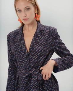 Blazer estampada Elena azul