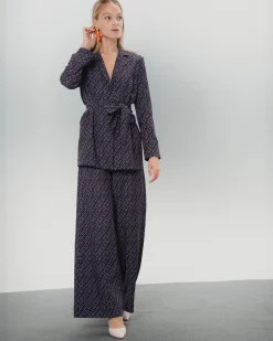 Blazer estampada Elena azul