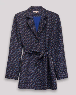 Blazer estampada Elena azul