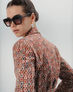 Blazer estampado geométrico Manuela