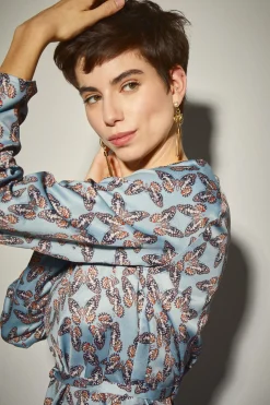 Blusa Azul Claro Mariposas
