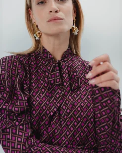 Blusa estampada con lazo Elena