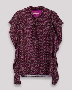 Blusa estampada con lazo Elena