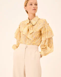 Blusa Flores Dune cuello Lazo