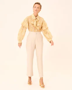 Blusa Flores Dune cuello Lazo