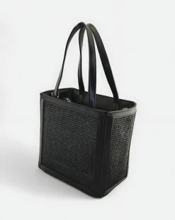Bolso de Rafia Astuta en Negro