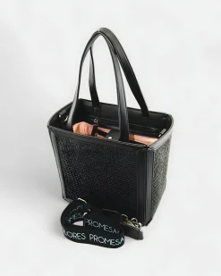 Bolso de Rafia Astuta en Negro
