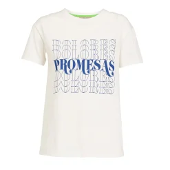 Camiseta Blanca Básica lettering Promesas
