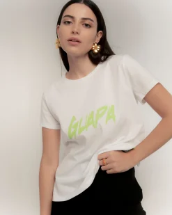 Camiseta frase "guapa" verde glow