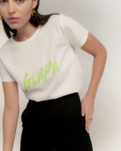 Camiseta frase "guapa" verde glow