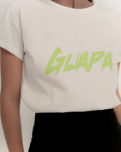 Camiseta frase "guapa" verde glow