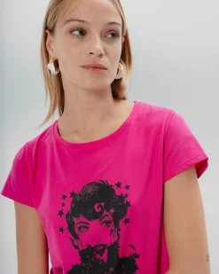 Camiseta Ilustrada Fucsia Dolores