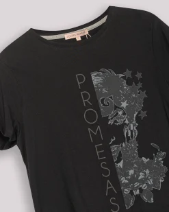 Camiseta Negra Ilustrada Promesas