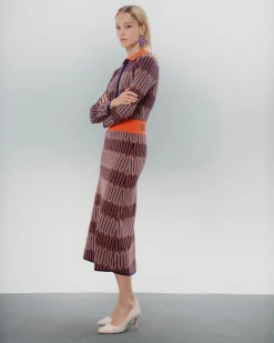 Falda de Punto Midi Geométrica Luna