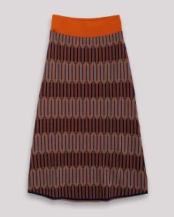 Falda de Punto Midi Geométrica Luna