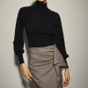 Falda Drapeada Mini Gris