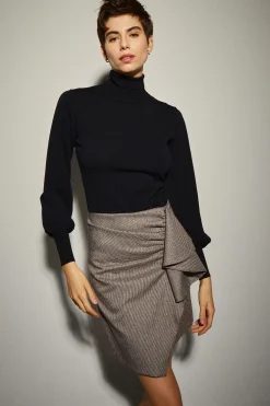 Falda Drapeada Mini Gris