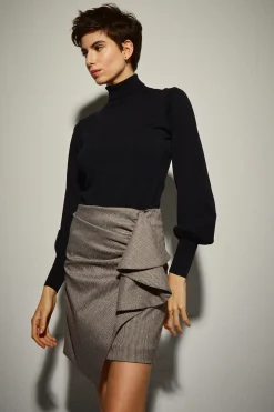 Falda Drapeada Mini Gris