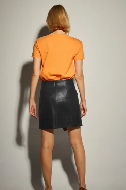 Falda Drapeada Mini Negro