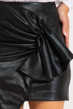 Falda Drapeada Mini Negro