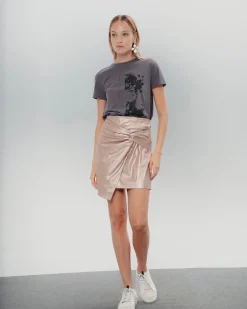 Falda Metalizada Rosa Bella