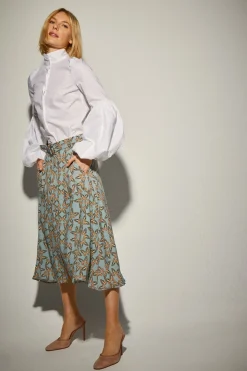 Falda Midi Estampada Mariposas