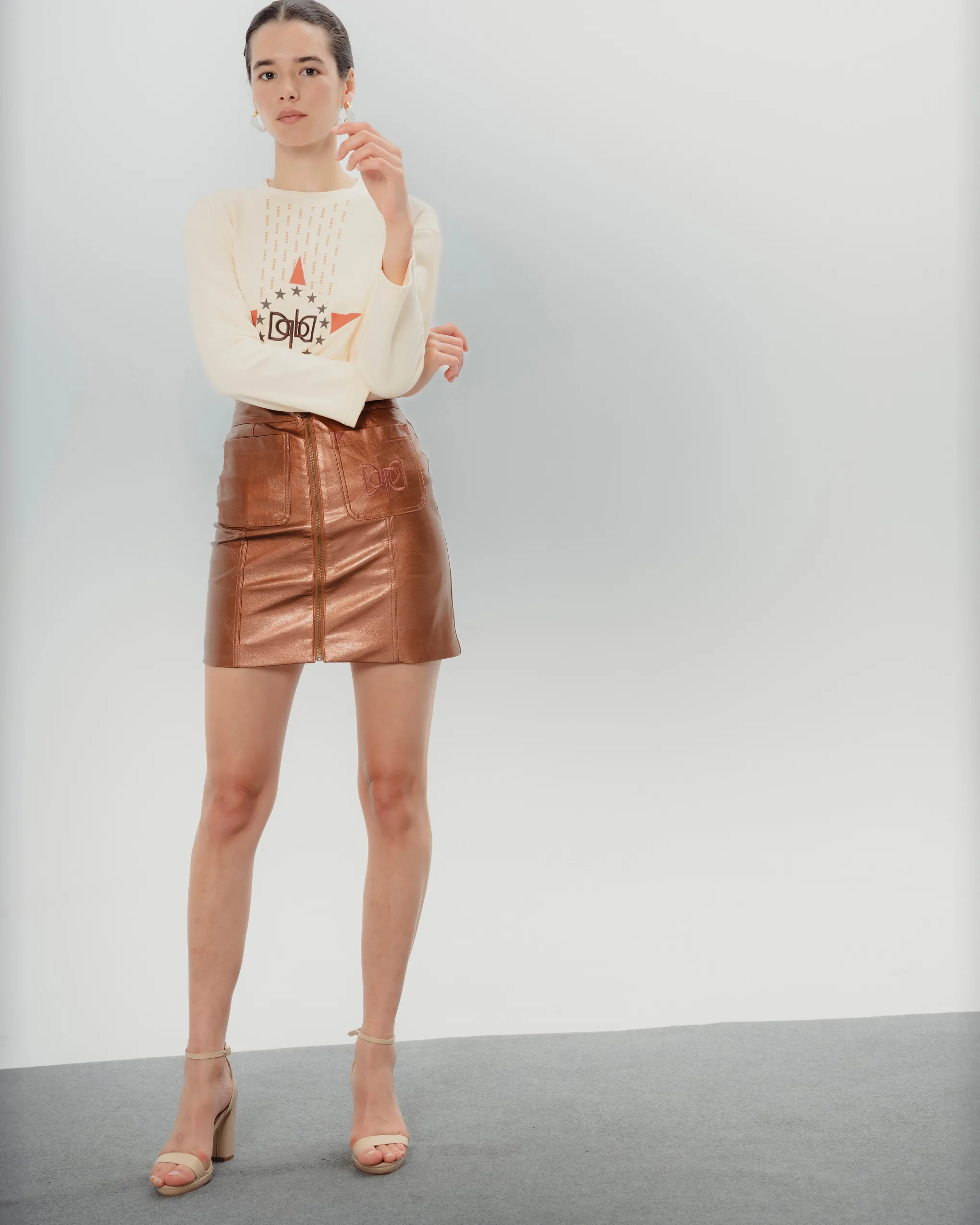 Falda mini metalizada Bella
