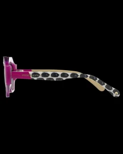 Gafa con forma geométrica rosa transparente y fucsia