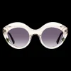 Gafa con tendencia a cat eye cristal y verde