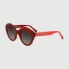 Gafa con tendencia a cat eye burdeos semitransparente