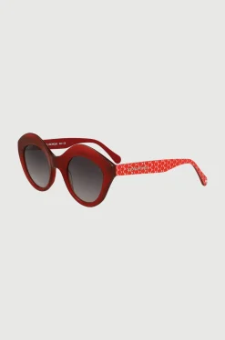 Gafa con tendencia a cat eye burdeos semitransparente