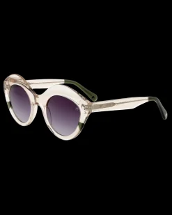 Gafa con tendencia a cat eye cristal y verde
