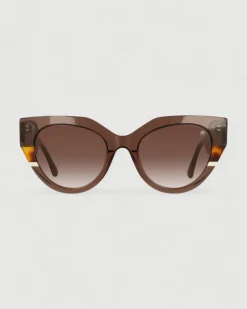 Gafa con tendencia a cat eye negro, burdeos y estampado
