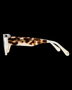 Gafa con tendencia a cat eye beige, blanca y habana