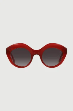 Gafa con tendencia a cat eye burdeos semitransparente
