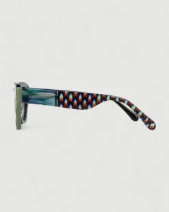 Gafa con tendencia a mariposa azul jaspeado, verde y estampado