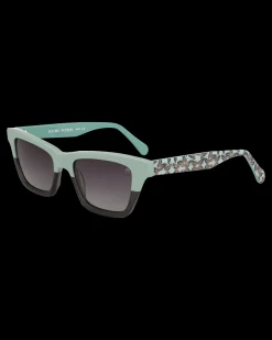 Gafa con tendencia a pico negra, turquesa con estampado de mariposa