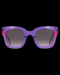 Gafa con tendencia cuadrada lila y fucsia