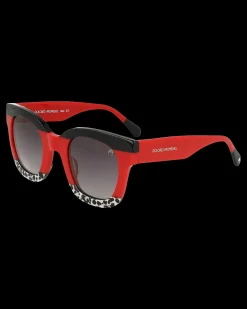 Gafa con tendencia cuadrada roja con estampado