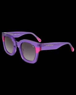 Gafa con tendencia cuadrada lila y fucsia