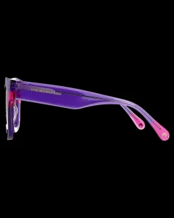 Gafa con tendencia cuadrada lila y fucsia