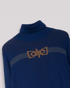 Jersey Punto Azul Cuello Alto Carla
