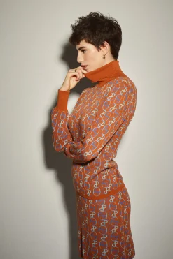 Jersey Punto Camel y Azul