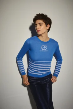 Jersey Punto Rayas Azul