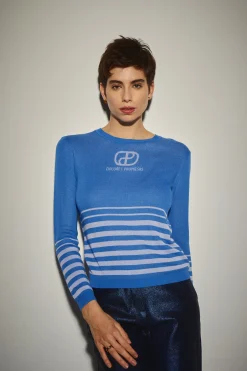 Jersey Punto Rayas Azul