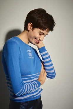 Jersey Punto Rayas Azul