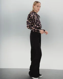 Pantalón ancho pinzas mujer