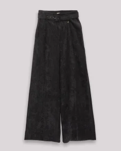 Pantalón ancho pinzas mujer