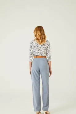 Pantalón cupro azul