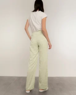 Pantalón recto fluido jacquard